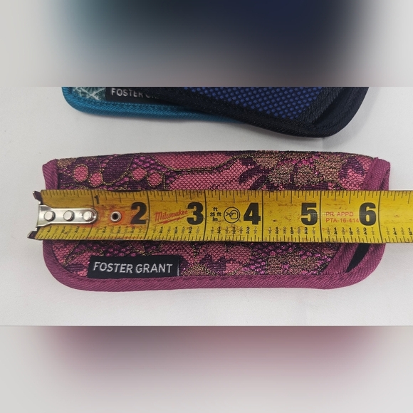 Foster Grant Reading Glasses Slim Lace Soft Sleeve Case Lot Of 3 Pink Teal Blue - Picture 9 of 10